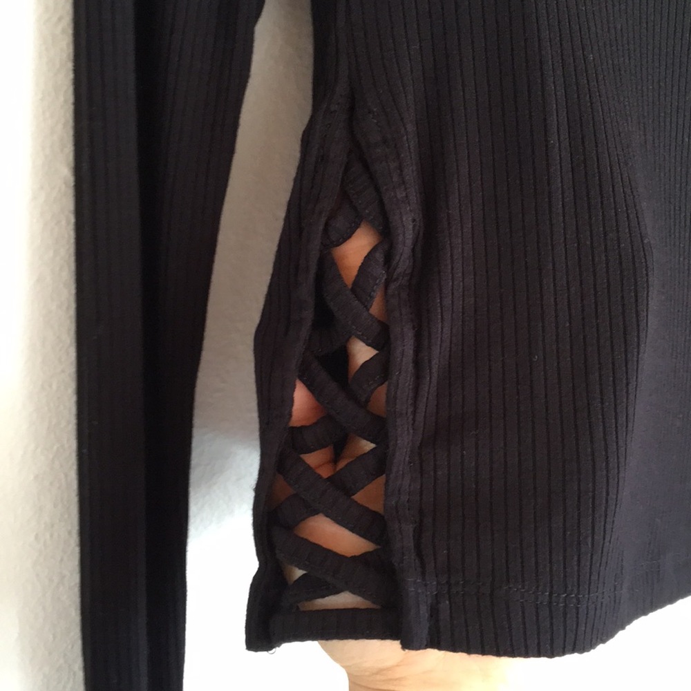 Forever 21 Long Sleeved Black Top w/ Side Cutouts